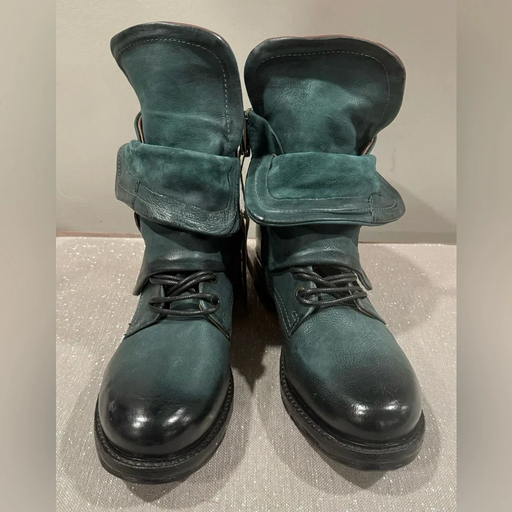 NIB- A.S.98 Simon Teal Green (kinda looks Emerald to me). Size 37. (US 6.5-7) - Picture 3 of 6